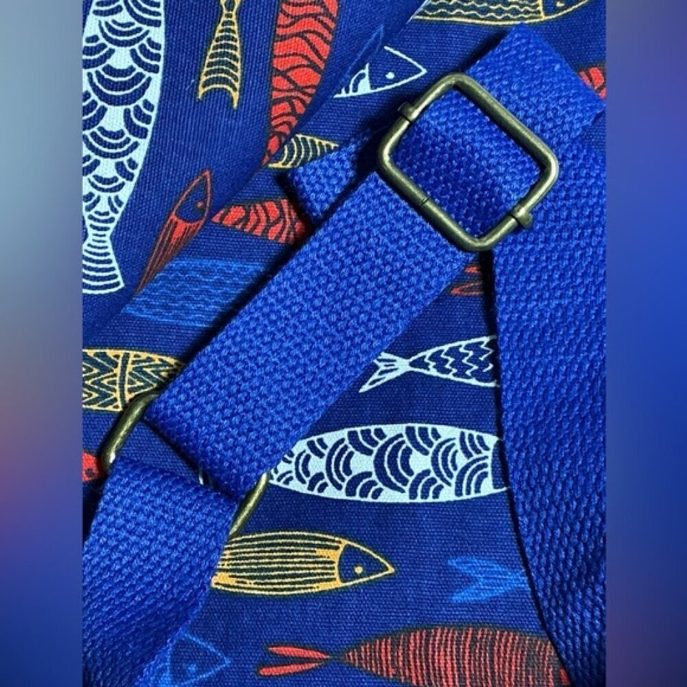 Barbeque Apron Bib Style  Unisex Nautical Fish Cotton Adjustable Men's Blue OS - Picture 10 of 16